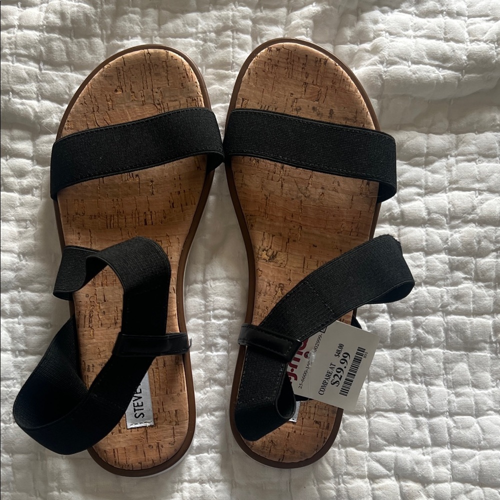 Steve Madden Black Strap Sandals